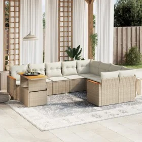 Garden sofa set with beige cushions, 10 pieces, made of synthetic rattan. by , Garden sets - Ref: Foro24-3273242, Price: 700,...