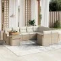 Gartensofa-Set mit 10-teiligen beigen Kissen aus synthetischem Rattan. von , Gartensets - Ref: Foro24-3273242, Preis: 700,52 ...