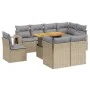 Garden sofa set 9 pieces with beige synthetic rattan cushions by , Garden sets - Ref: Foro24-3271850, Price: 632,73 €, Discou...