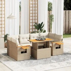 Set sofás de jardín 7 piezas y cojines ratán sintético beige de , Conjuntos de jardín - Ref: Foro24-3273417, Precio: 567,55 €...