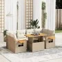 Set sofás de jardín 7 piezas y cojines ratán sintético beige de , Conjuntos de jardín - Ref: Foro24-3273417, Precio: 567,55 €...