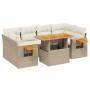 Set of 7-piece garden sofas and beige synthetic rattan cushions by , Garden sets - Ref: Foro24-3273417, Price: 555,68 €, Disc...