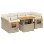 Set sofás de jardín 7 piezas y cojines ratán sintético beige de , Conjuntos de jardín - Ref: Foro24-3273417, Precio: 567,55 €...