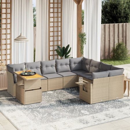 Garden sofa set with beige cushions, 10 pieces, made of synthetic rattan. by , Garden sets - Ref: Foro24-3271920, Price: 636,...