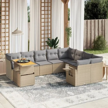 Garden sofa set with beige cushions, 10 pieces, made of synthetic rattan. by , Garden sets - Ref: Foro24-3271920, Price: 645,...