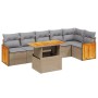 Set of 7-piece garden sofas and beige synthetic rattan cushions by , Garden sets - Ref: Foro24-3273971, Price: 469,49 €, Disc...