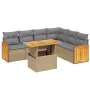 Gartensofagarnitur 7-teilig mit Kissen aus synthetischem Rattan in Beige. von , Gartensets - Ref: Foro24-3273978, Preis: 494,...