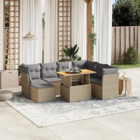 Juego de sofás de jardín con cojines beige 8 pzas ratán PE de , Conjuntos de jardín - Ref: Foro24-3275495, Precio: 519,68 €, ...