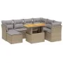 Garden sofa set with beige cushions, 8 pieces, PE rattan. by , Garden sets - Ref: Foro24-3275495, Price: 519,71 €, Discount: %