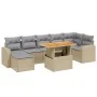 Garden sofa set with beige cushions, 8 pieces, PE rattan. by , Garden sets - Ref: Foro24-3275600, Price: 531,44 €, Discount: %