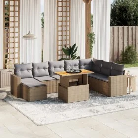Garden sofa set 9 pieces with beige synthetic rattan cushions by , Garden sets - Ref: Foro24-3275628, Price: 593,73 €, Discou...