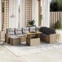 Garden sofa set 9 pieces with beige synthetic rattan cushions by , Garden sets - Ref: Foro24-3275628, Price: 593,73 €, Discou...