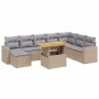 Garden sofa set 9 pieces with beige synthetic rattan cushions by , Garden sets - Ref: Foro24-3275628, Price: 571,98 €, Discou...