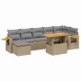 Garden sofa set with beige cushions, 8 pieces, PE rattan. by , Garden sets - Ref: Foro24-3273628, Price: 536,74 €, Discount: %