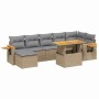 Gartensofagarnitur mit beigen Kissen, 8-teilig, aus PE-Rattan. von , Gartensets - Ref: Foro24-3273628, Preis: 526,22 €, Rabat...