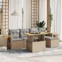 Gartensofa-Set mit 6-teiligen Kissen aus synthetischem Rattan in Beige. von , Gartensets - Ref: Foro24-3273495, Preis: 402,19...