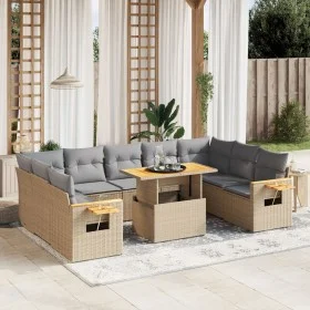 Gartensofa-Set mit 10-teiligen beigen Kissen aus synthetischem Rattan. von , Gartensets - Ref: Foro24-3273663, Preis: 663,75 ...
