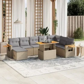 Juego de sofás de jardín con cojines beige 8 pzas ratán PE de , Conjuntos de jardín - Ref: Foro24-3273635, Precio: 536,74 €, ...