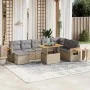 Garden sofa set with beige cushions, 8 pieces, PE rattan. by , Garden sets - Ref: Foro24-3273635, Price: 536,74 €, Discount: %