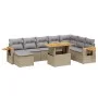 Garden sofa set with beige cushions, 8 pieces, PE rattan. by , Garden sets - Ref: Foro24-3273635, Price: 536,74 €, Discount: %