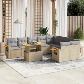 Garden sofa set with beige cushions, 10 pieces, made of synthetic rattan. by , Garden sets - Ref: Foro24-3273677, Price: 663,...