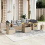 Set of 7-piece garden sofas and beige synthetic rattan cushions by , Garden sets - Ref: Foro24-3273544, Price: 494,04 €, Disc...