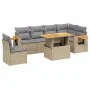 Set of 7-piece garden sofas and beige synthetic rattan cushions by , Garden sets - Ref: Foro24-3273544, Price: 494,04 €, Disc...