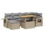 Set of 7-piece garden sofas and beige synthetic rattan cushions by , Garden sets - Ref: Foro24-3275705, Price: 473,65 €, Disc...