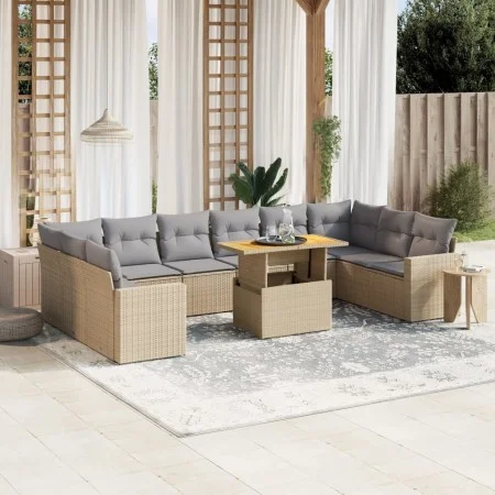 11-piece garden sofa set with beige synthetic rattan cushions by , Garden sets - Ref: Foro24-3271486, Price: 723,18 €, Discou...