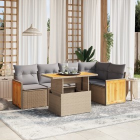 Juego de sofás jardín con cojines 6 pzas ratán sintético beige de , Conjuntos de jardín - Ref: Foro24-3273950, Precio: 415,27...