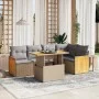 Garden sofa set with 6-piece synthetic rattan beige cushions by , Garden sets - Ref: Foro24-3273950, Price: 434,57 €, Discoun...
