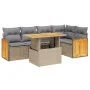 Garden sofa set with 6-piece synthetic rattan beige cushions by , Garden sets - Ref: Foro24-3273950, Price: 434,57 €, Discoun...