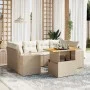 Set of 7-piece garden sofas and beige synthetic rattan cushions by , Garden sets - Ref: Foro24-3272535, Price: 550,05 €, Disc...