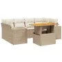 Set of 7-piece garden sofas and beige synthetic rattan cushions by , Garden sets - Ref: Foro24-3272535, Price: 550,05 €, Disc...