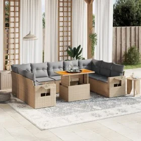 Garden sofa set with beige cushions, 10 pieces, made of synthetic rattan. by , Garden sets - Ref: Foro24-3271899, Price: 645,...