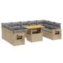 Garden sofa set with beige cushions, 10 pieces, made of synthetic rattan. by , Garden sets - Ref: Foro24-3271899, Price: 645,...
