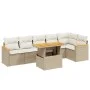 Set of 7-piece garden sofas and beige synthetic rattan cushions by , Garden sets - Ref: Foro24-3273088, Price: 509,14 €, Disc...