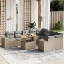 Juego de sofás jardín con cojines beige 10 pzas ratán sintético de , Conjuntos de jardín - Ref: Foro24-3272795, Precio: 672,2...