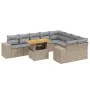 Juego de sofás jardín con cojines beige 10 pzas ratán sintético de , Conjuntos de jardín - Ref: Foro24-3272795, Precio: 672,2...