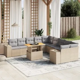 11-piece garden sofa set with beige synthetic rattan cushions by , Garden sets - Ref: Foro24-3272830, Price: 740,97 €, Discou...