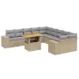 Gartensofa-Set 11-teilig mit beigen Polstern aus synthetischem Rattan von , Gartensets - Ref: Foro24-3272830, Preis: 743,73 €...