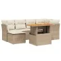Set of 7-piece garden sofas and beige synthetic rattan cushions by , Garden sets - Ref: Foro24-3270939, Price: 511,33 €, Disc...