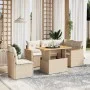 Garden sofa set with 6-piece synthetic rattan beige cushions by , Garden sets - Ref: Foro24-3273081, Price: 464,46 €, Discoun...