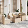 Gartensofa-Set mit 6-teiligen Kissen aus synthetischem Rattan in Beige. von , Gartensets - Ref: Foro24-3273081, Preis: 420,75...