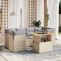 Set of 7-piece garden sofas and beige synthetic rattan cushions by , Garden sets - Ref: Foro24-3270688, Price: 469,02 €, Disc...