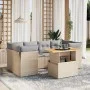Set of 7-piece garden sofas and beige synthetic rattan cushions by , Garden sets - Ref: Foro24-3270688, Price: 466,99 €, Disc...