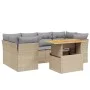Set of 7-piece garden sofas and beige synthetic rattan cushions by , Garden sets - Ref: Foro24-3270688, Price: 466,99 €, Disc...