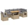 Set of 7-piece garden sofas and beige synthetic rattan cushions by , Garden sets - Ref: Foro24-3271780, Price: 486,84 €, Disc...