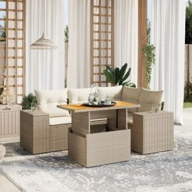 Garden sofa set with 5-piece synthetic rattan beige cushions by , Garden sets - Ref: Foro24-3272619, Price: 430,92 €, Discoun...