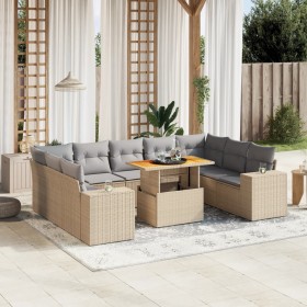 Garden sofa set with beige cushions, 10 pieces, made of synthetic rattan. by , Garden sets - Ref: Foro24-3272781, Price: 639,...